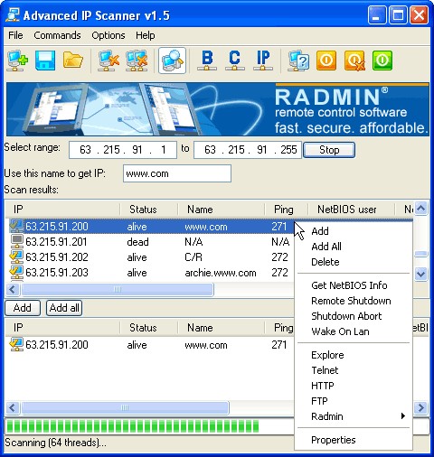 radmin network scanner
